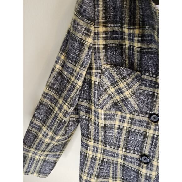 YARELL Yellow and Gray Pure New Wool Made in Poland Blazer Jacket Womens SZ 8 - Picture 4 of 8